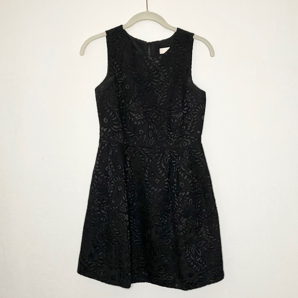 LOFT Embossed Little Black Dress